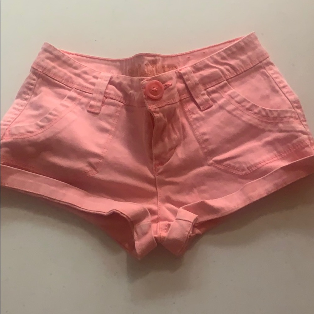 Pink jean shorts